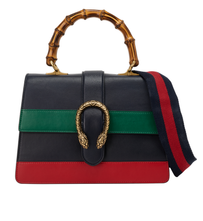 Bamboo Dionysus Top Handle, &pound;850, Handbags, Blue, Leather, Front view